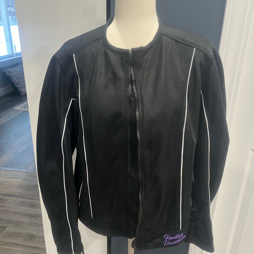 Harley-Davidson Black and White Women's Leather Jacket